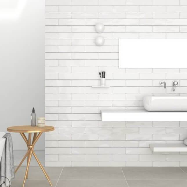 Edge White Ripple Matt Wall