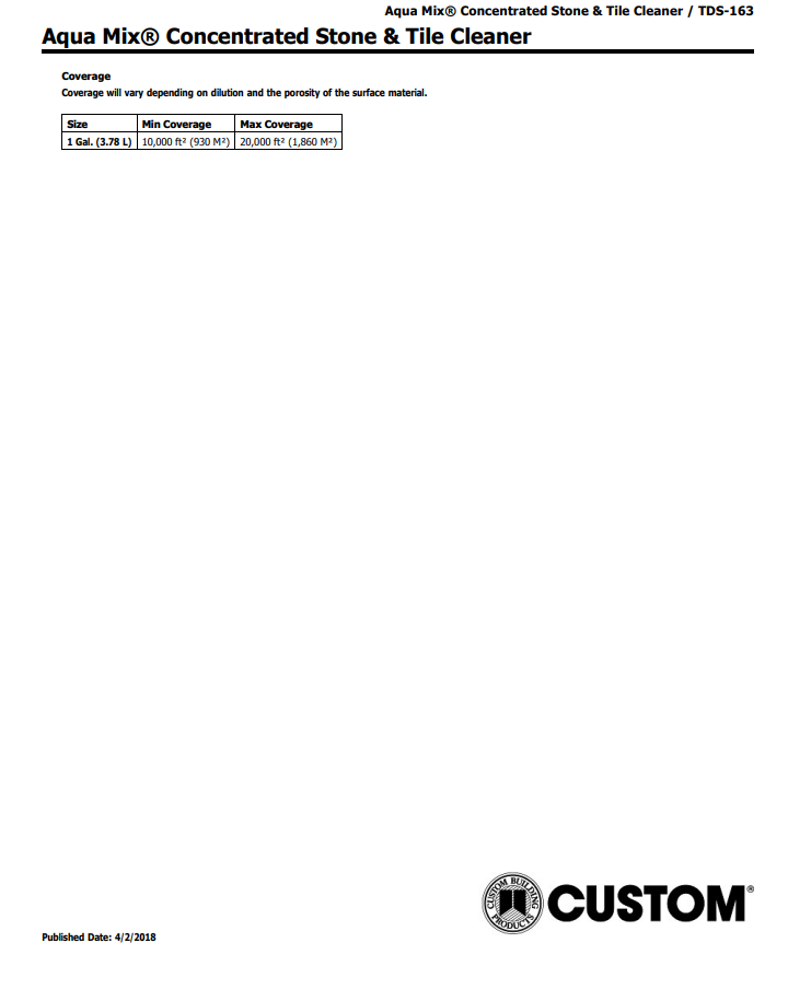 Concentrated Stone & Tile Cleaner Data Sheet