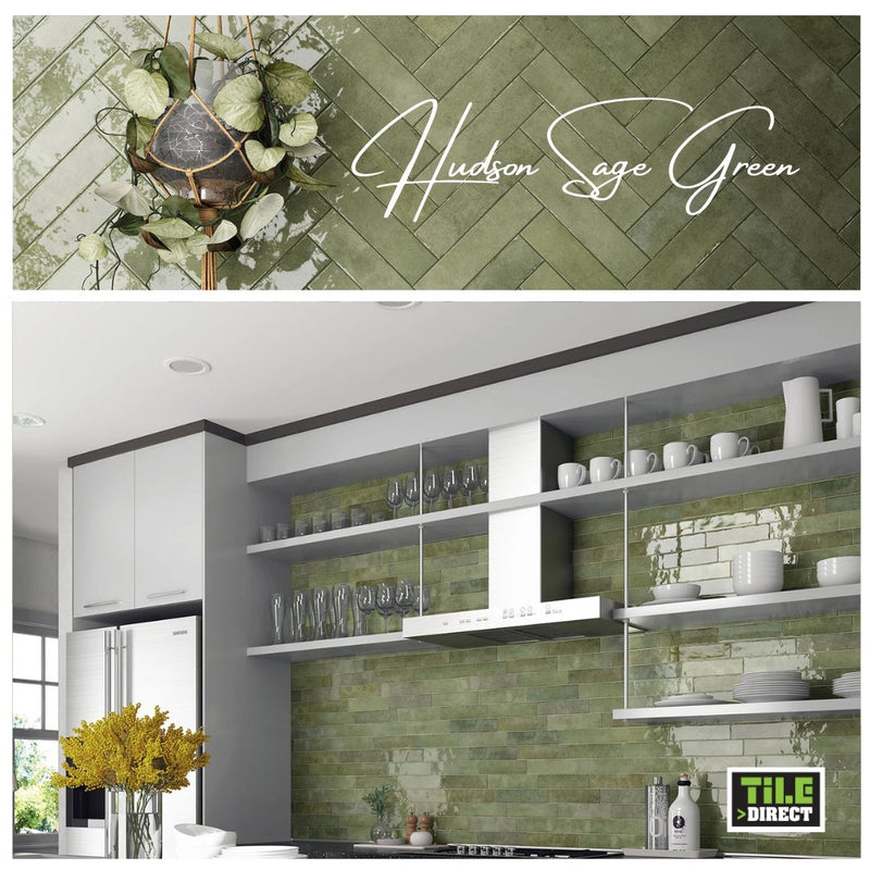 Hudson Sage Green Gloss Wall