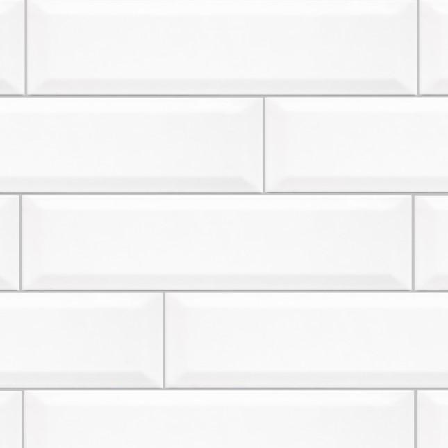 White Wall Gloss Bevel 75x300mm